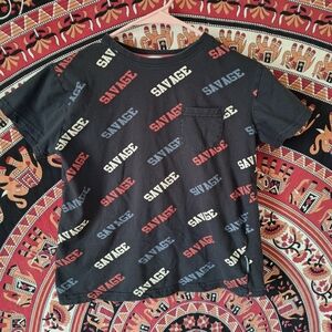 Distortion Women's 'Savage' All-Over Print Cropped Graphic T-Shirt